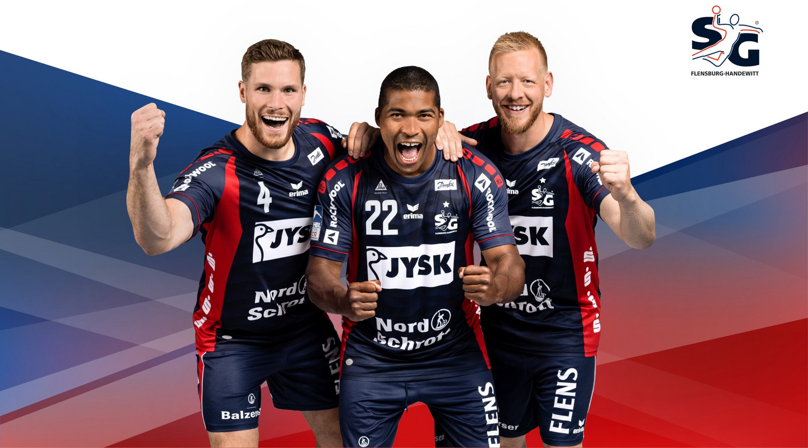 hochzwei_sgAnpfiff_teaser_01.jpg Drei SG Spieler jubeln in die Kamera