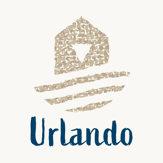 Urlando Logo in blau beige