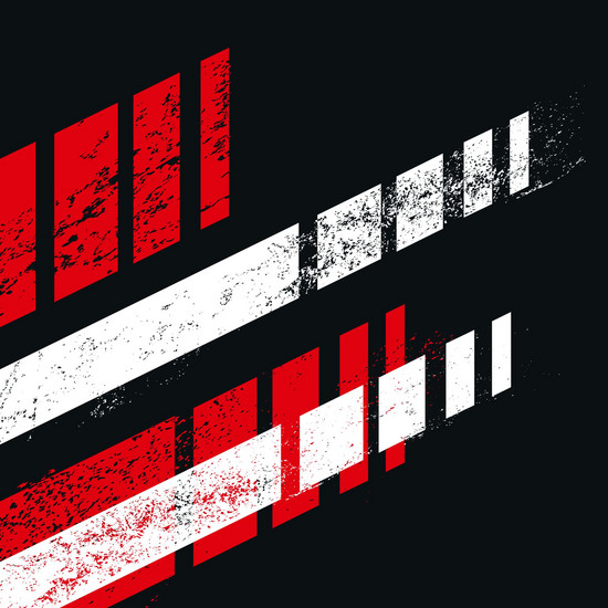 Vier rote Streifen mit weiß