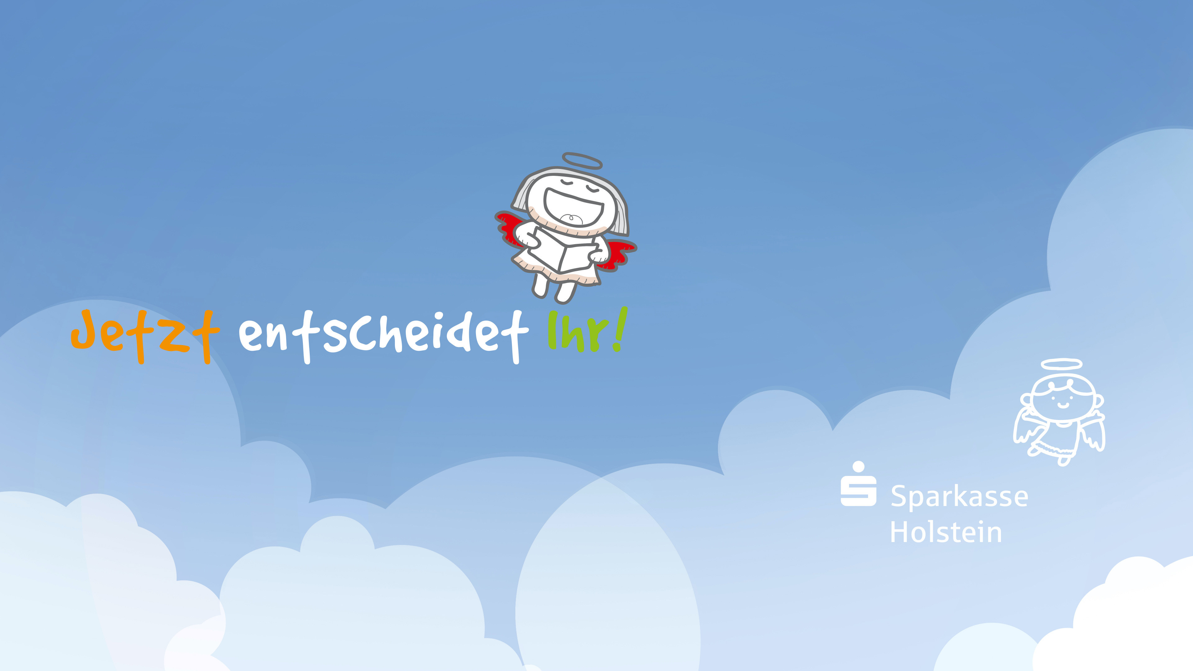 Illustrierter Engel fliegt in den Wolken