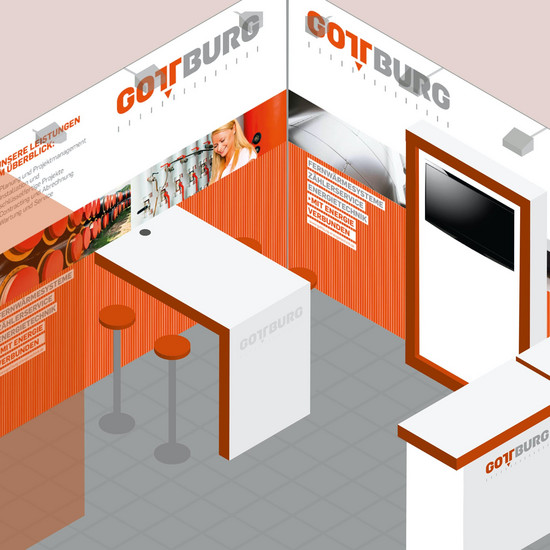 Ein visualisierter Messestand von Gottburg