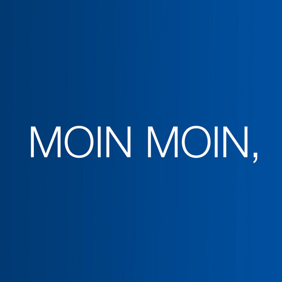 Moin Moin in weißer Schrift