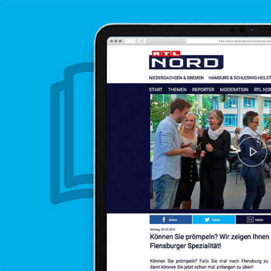 Tablet mit Screenshot von RTLNord