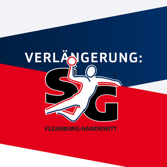 Verlängerung²: SG Flensburg-Handewitt SG Logo in rot blauen Farben