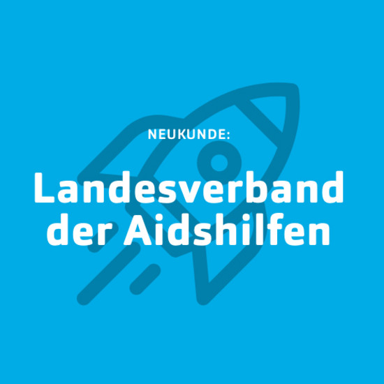 Sensibilisiert²: Landesverband der Aidshilfen Blaue Kachel für Neukunde Landesverband Aidshilfen